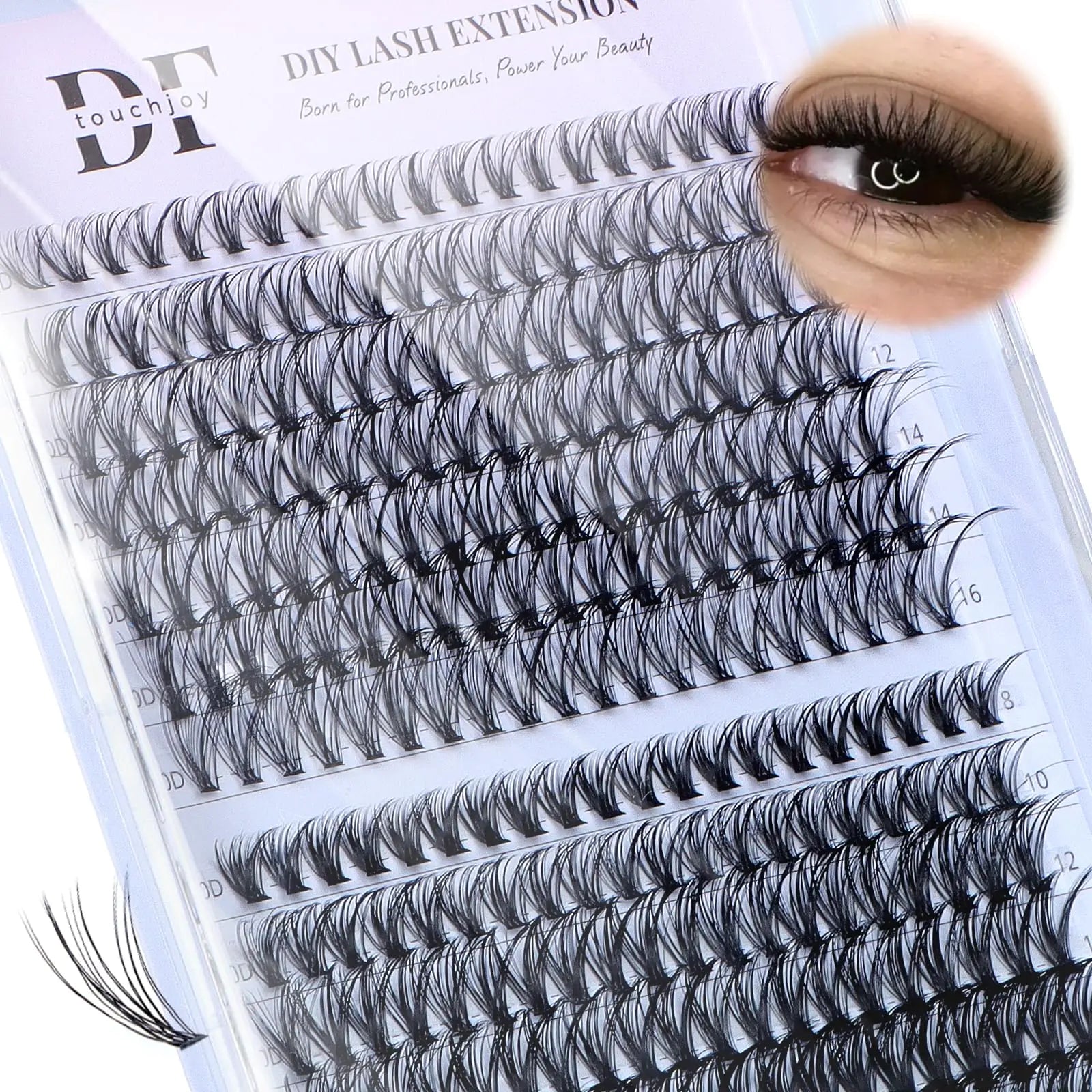 DF touchjoy Lash Clusters 280Pcs Cluster Eyelash Extensions D Curl Lash Clusters Natural and Wispy Cluster Lashes Mixed 8-16mm Eyelash Clusters Individual Lashes (I Slay-30D 40D)