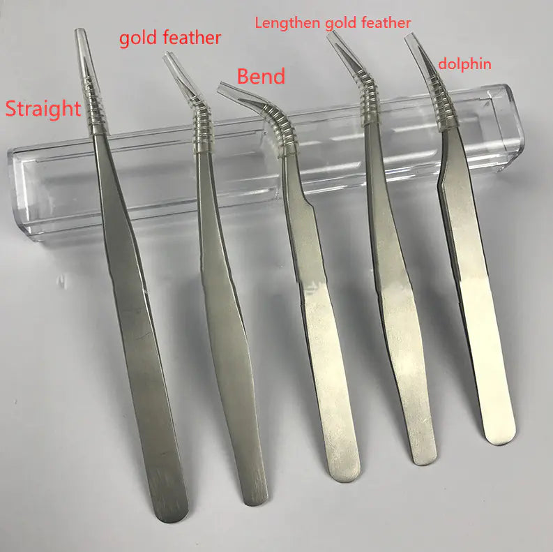 High-Precision Stainless Steel Curved Tweezers for Eyelash Extensions