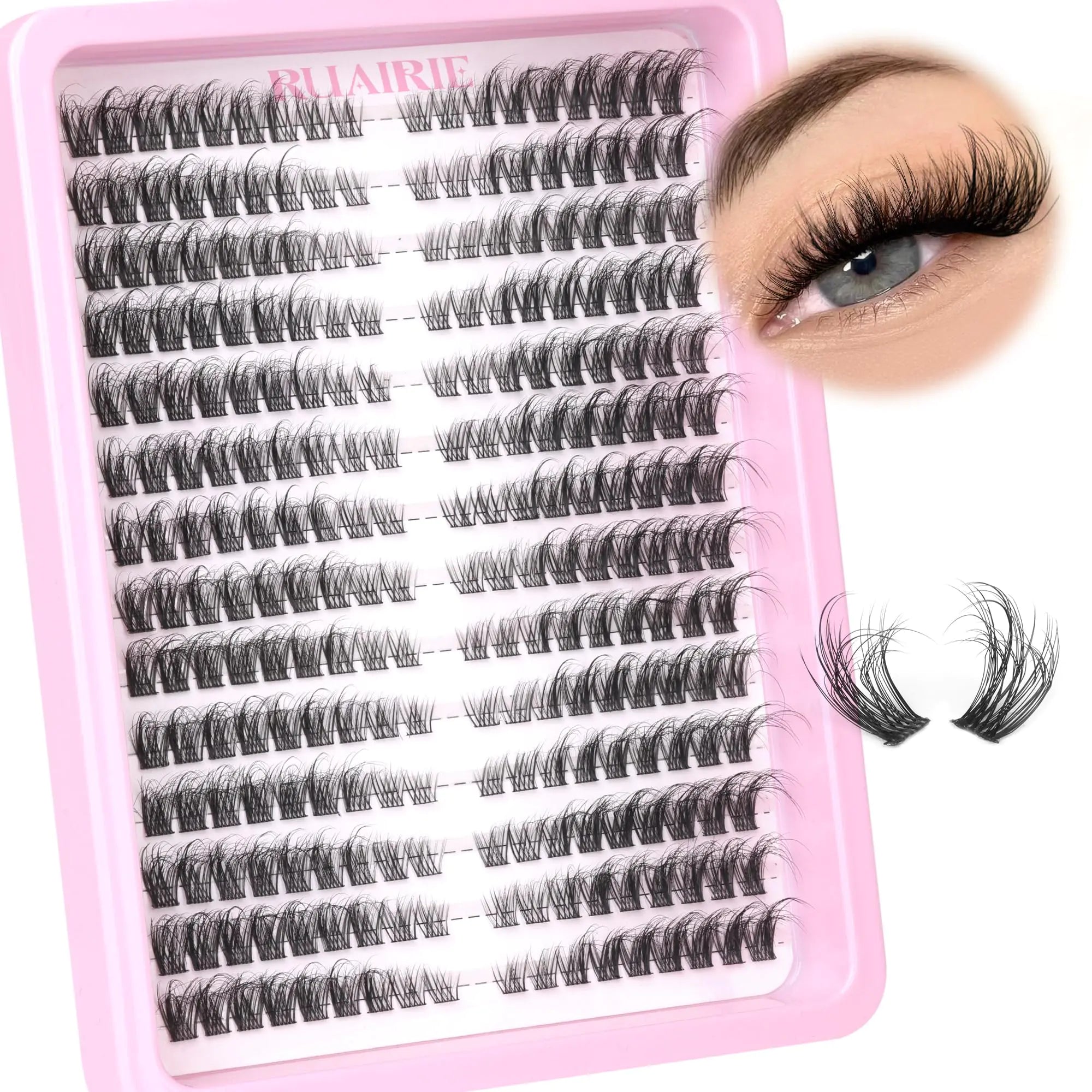 Lash Clusters Fluffy Volume Eyelash Clusters Eyelash Extensions 252pcs Cluster Lashes Extensions 8-16MM D Curl Wispy Individual Lashes by Ruairie