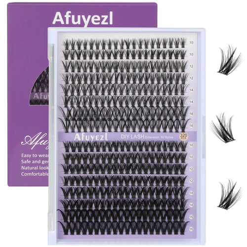 320 PCS Fluffy Lashes Lash Clusters Individual Lash Extensions 3D Layered Volume Eyelashes Thin Invisible Band Wispy Faux Mink Lash 10-16mm Mix 30D 40D 50D Curl Eyelashes Clusters Newbies Five-Second