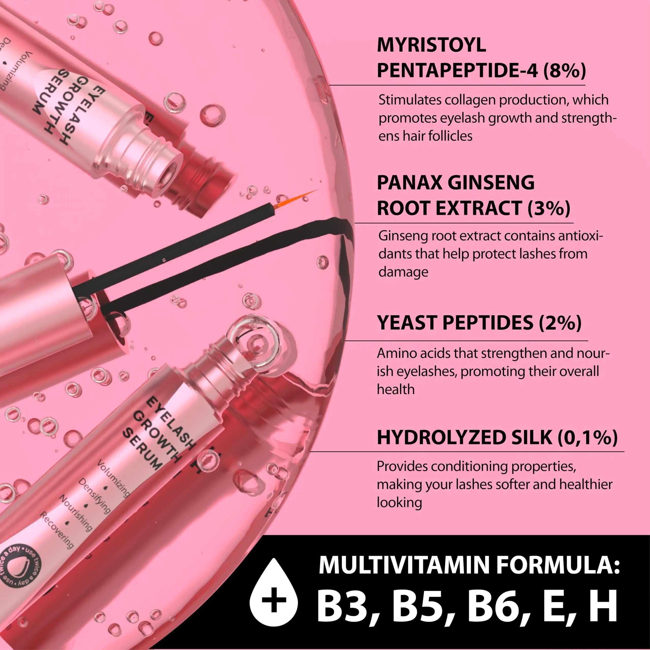 Lash Serum for Eyelash Growth 0.17 fl oz 5 ml 2 in 1 Eyebrow Enhancing Formula