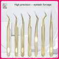 High Precision Stainless Steel Eyelash Tweezers Set