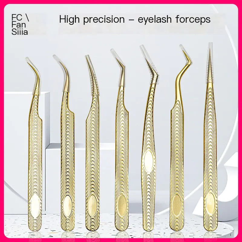 High Precision Stainless Steel Eyelash Tweezers Set